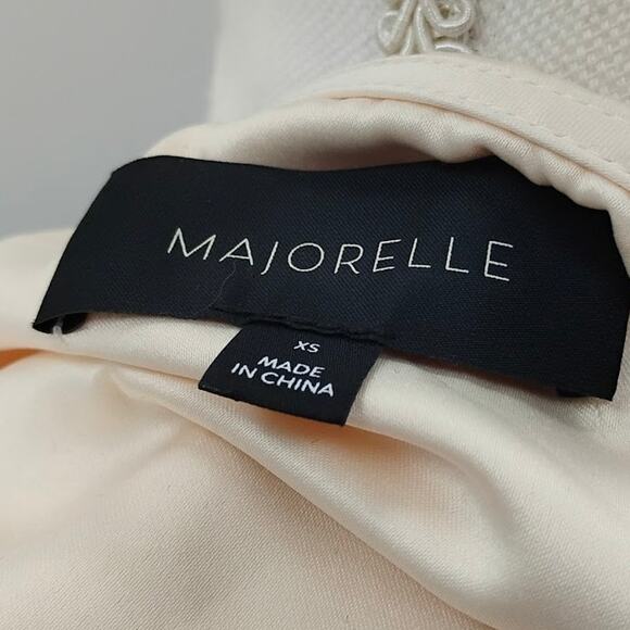 Revolve Majorelle Waldorf Top Blouse Tie Front Ivory Cream Satin Size XS - Picture 5 of 6